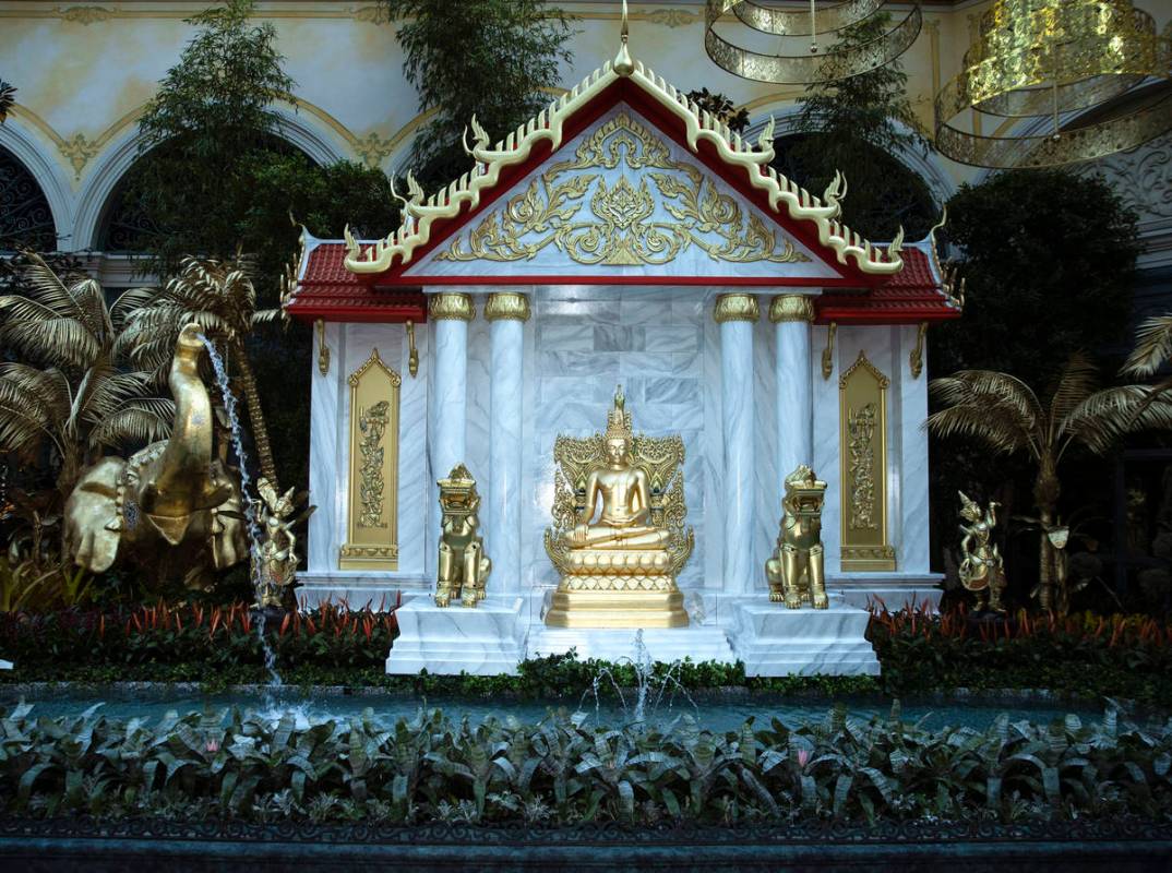 The Bellagio Conservatory, honors the Water Festival, a springtime celebration in Thailand on M ...