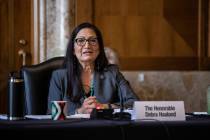 Rep. Deb Haaland, D-N.M., speaks during a Senate Committee on Energy and Natural Resources hear ...