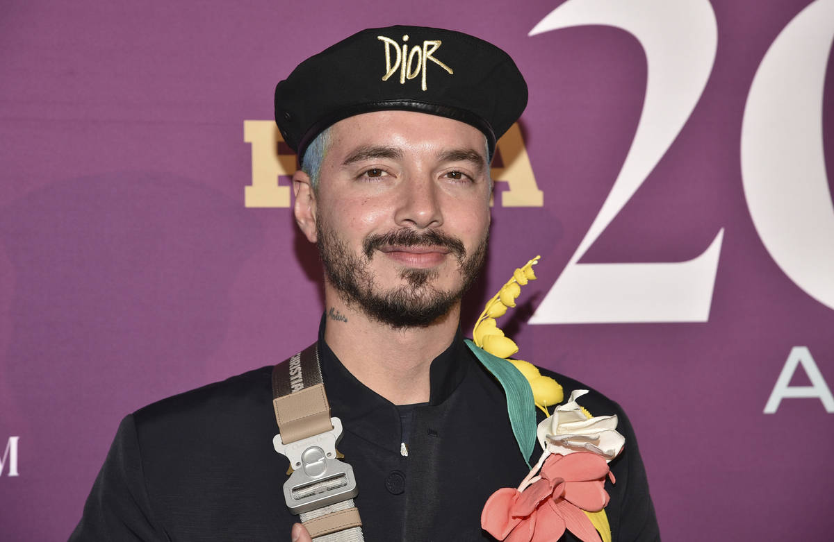 This Dec. 3, 2019 file photo shows singer J Balvin at the 2019 Footwear News Achievement Awards ...