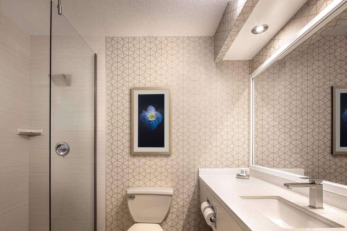 A remodeled bathroom inside the Luxor. (Courtesy, MGM Resorts International)