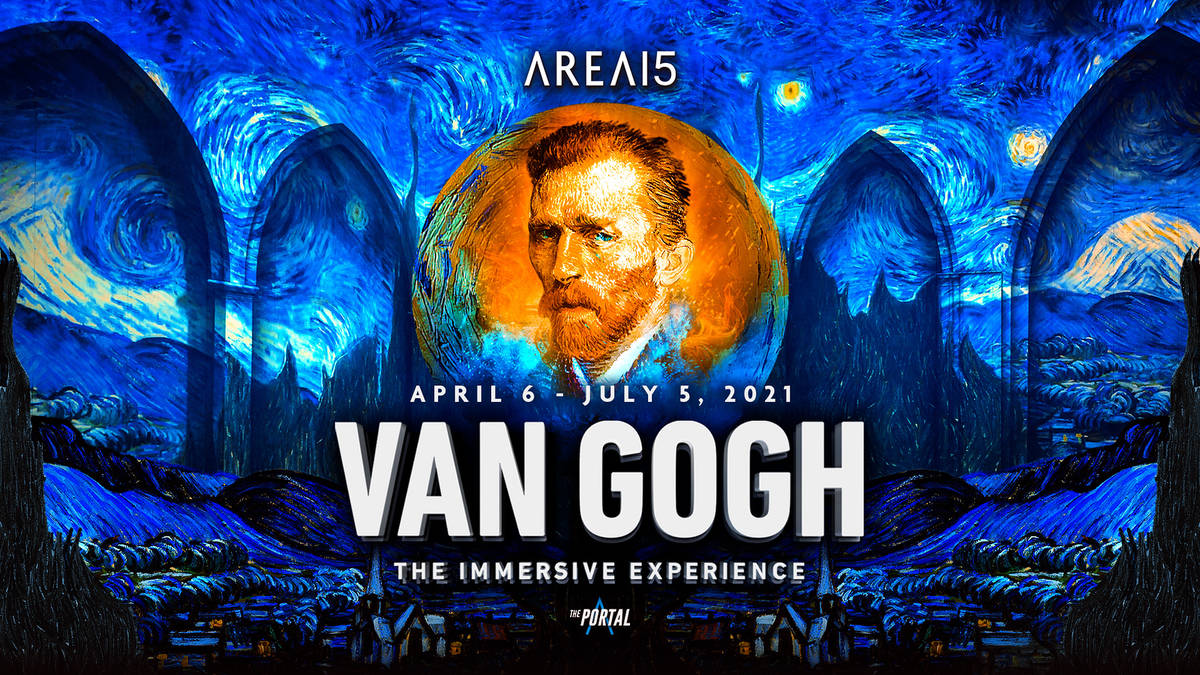 A promotional image for "Van Gogh: The Immersive Experience" opening April 6 at Area15. (Area15)