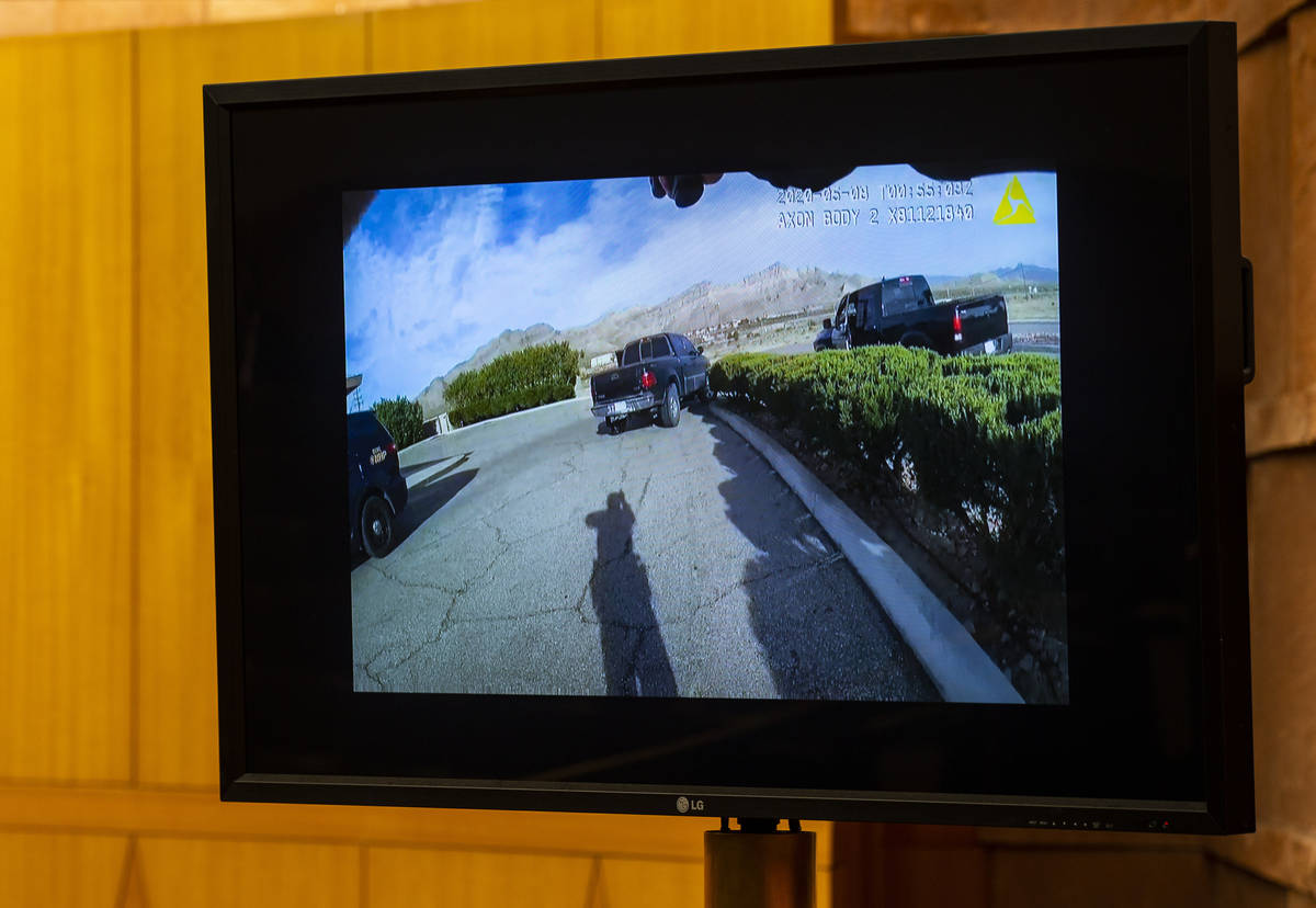 Body camera footage is shown during a fact-finding review for a fatal police shooting of James ...