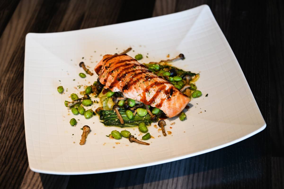 Asian-style salmon will be served at Raiders Tavern & Grill, which opens Thursday, April 1, 202 ...