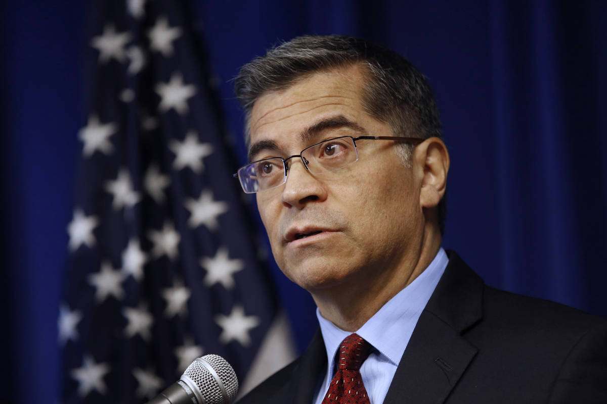 In this Dec. 4, 2019, file photo, California Attorney General Xavier Becerra speaks during a ne ...