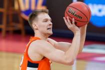 Syracuse's Buddy Boeheim (35) shoots during the second half of a second-round game against West ...