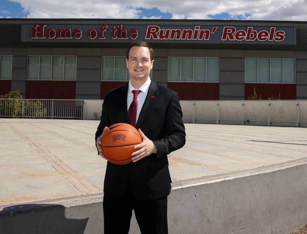 UNLV men's basketball coach Kevin Kruger poses for a photo on Friday, March 26, 2021, in Las Ve ...