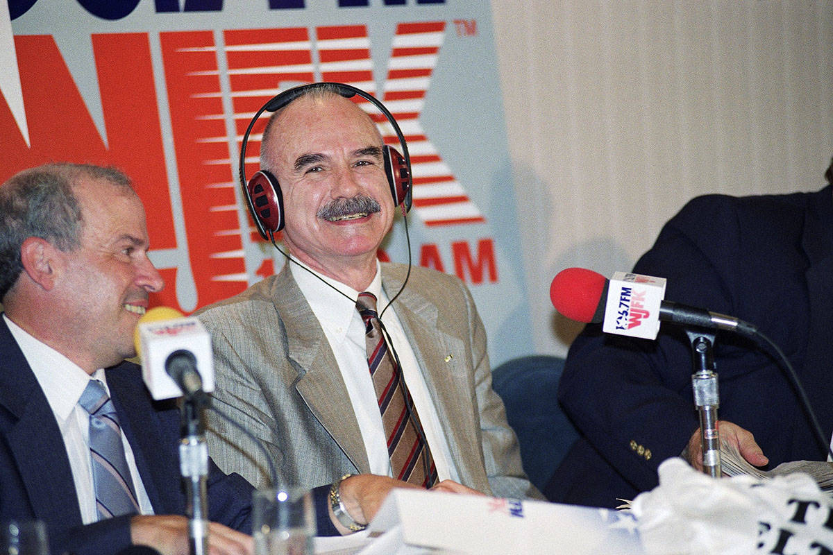 G. Gordon Liddy conducts his radio talk show from the Watergate Hotel in Washington, June 17, 1 ...