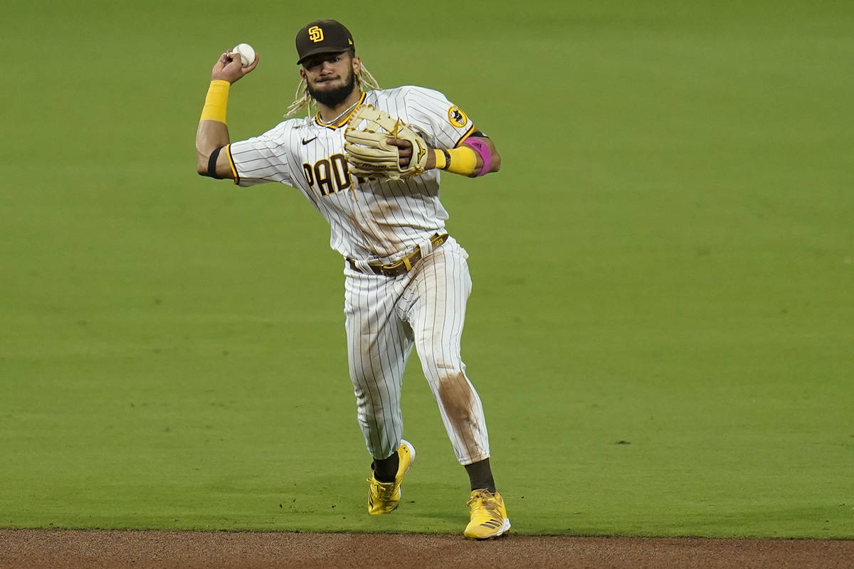 San Diego Padres shortstop Fernando Tatis Jr. during a baseball game against the Colorado Rocki ...