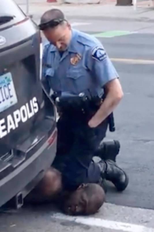 FILE - In this image from video provided by Darnella Frazier, Minneapolis Police Officer Derek ...