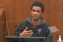 In this image from video, witness Christopher Martin answers questions as Hennepin County Judge ...