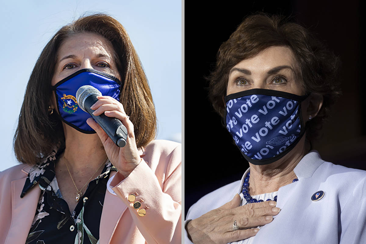 Nevada Sens. Catherine Cortez Masto, left, and and Jacky Rosen (Las Vegas Review-Journal file p ...