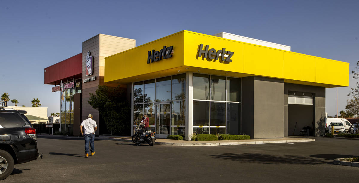 Hertz car rental on West Sahara Avenue on Monday, April 5, 2021. L.E. Baskow/Las Vegas Review-J ...