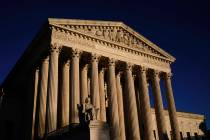 In this Nov. 2, 2020, file photo the Supreme Court is seen at sundown in Washington. (AP Photo ...