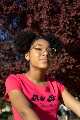 Bella Hawkins,15, at Radiant Ruby Park on Friday, April 9, 2021, in Las Vegas. Hawkins and her ...