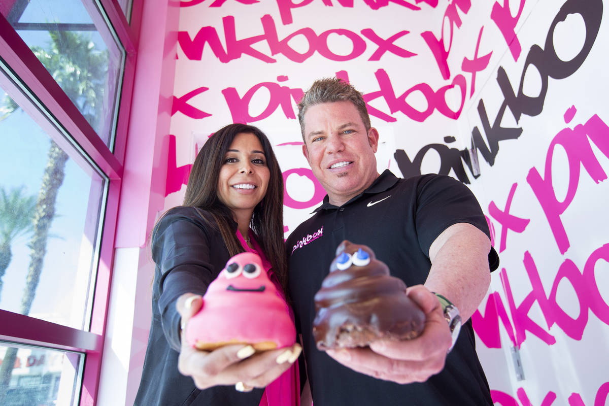 Judith and Stephen Siegel at their new Pinkbox Doughnuts, which opens April 10 at 3990 E. Sunse ...