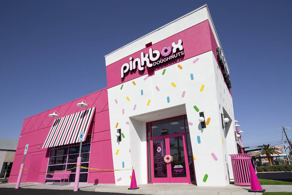 A new Pinkbox Doughnuts 3990 E. Sunset Road will have a drive-thru, unlike the three previous l ...