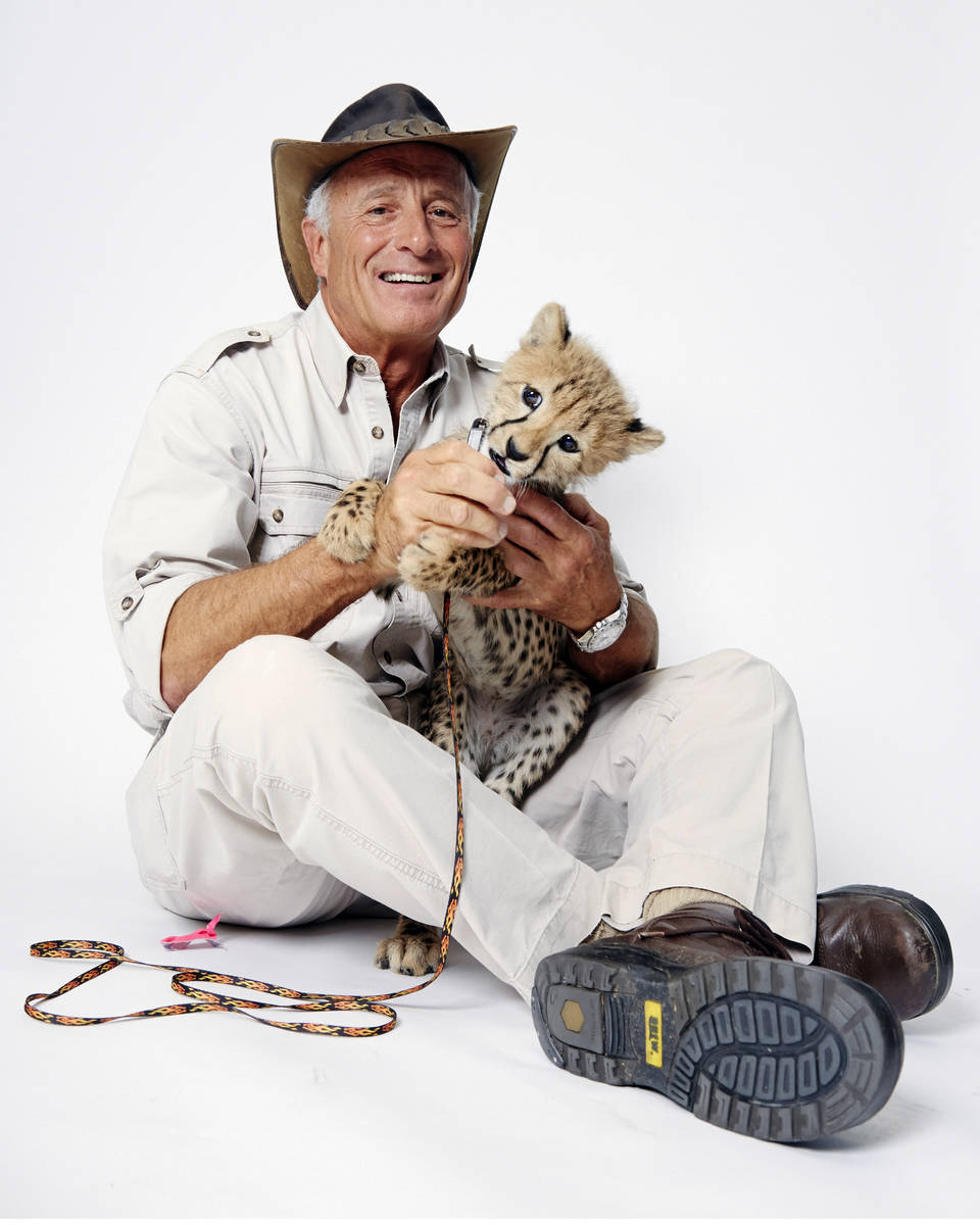 FILE - Wildlife advocate Jack Hanna poses for a portrait with a cheetah cub in New York on Oct. ...