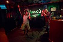 Karaoke night at Dino's Lounge in downtown Las Vegas. (Las Vegas Review-Journal file)