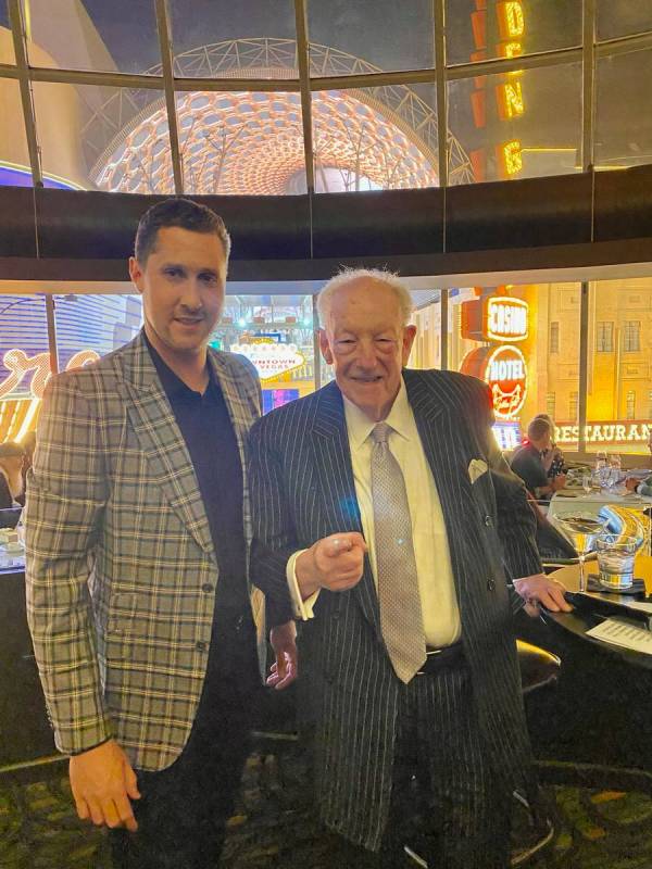 Plaza CEO Jonathan Jossel and former Las Vegas Mayor Oscar Goodman are shown at Oscar's Steakho ...