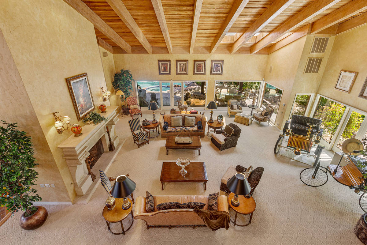The family room as seen from the upstairs master balcony. (Fraser Almeida/Luxury Homes Photography)
