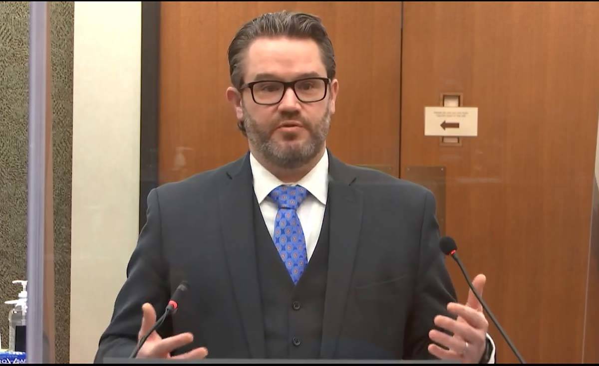 In this image from video, defense attorney Eric Nelson speaks as Hennepin County Judge Peter&#x ...