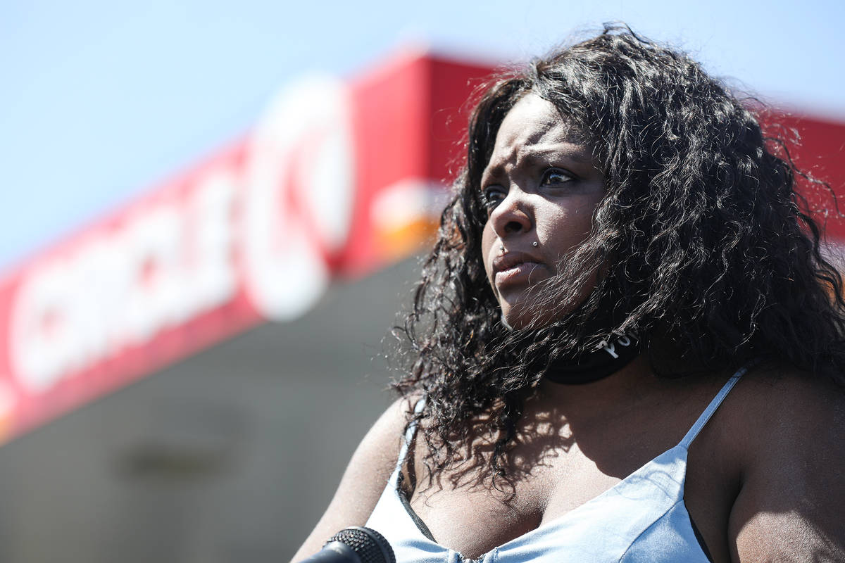 Maria Levi, mother of Kashif Brown, speaks to the media during a press conference with the Metr ...