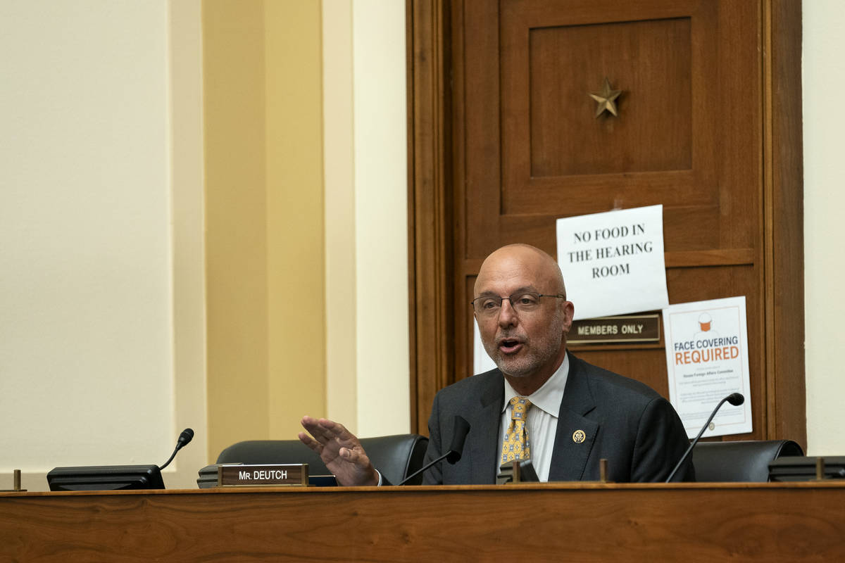 Rep. Ted Deutch, D-Fla., speaks during a House Committee on Foreign Affairs hearing looking int ...