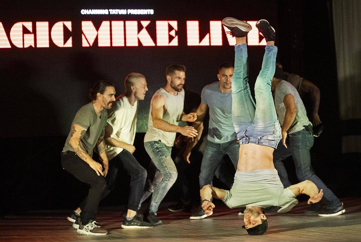 Dancers with Magic Mike Live perform during a promotional event at Sahara Las Vegas on Thursday ...