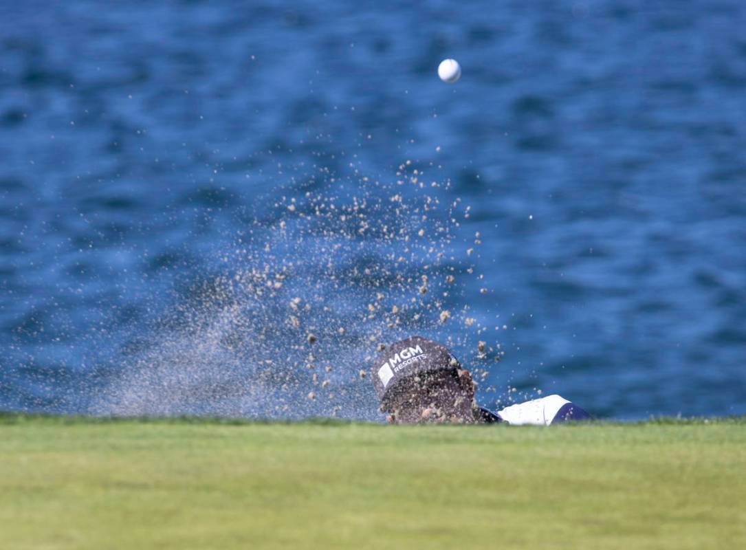 Alex Kang of Las Vegas hits out of a bunker on the fourth hole during the first round of the M ...
