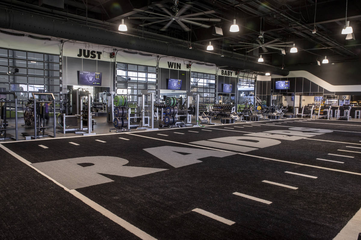 Players have access to a large weight room off the indoor practice field within the Las Vegas R ...