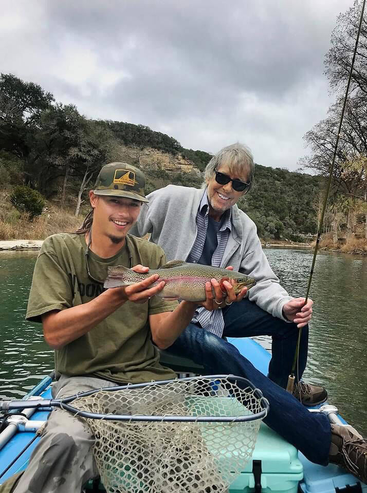 Bill Hughes, right, is pictured with his nephew Daniel Hughes during a fishing trip on the Guad ...