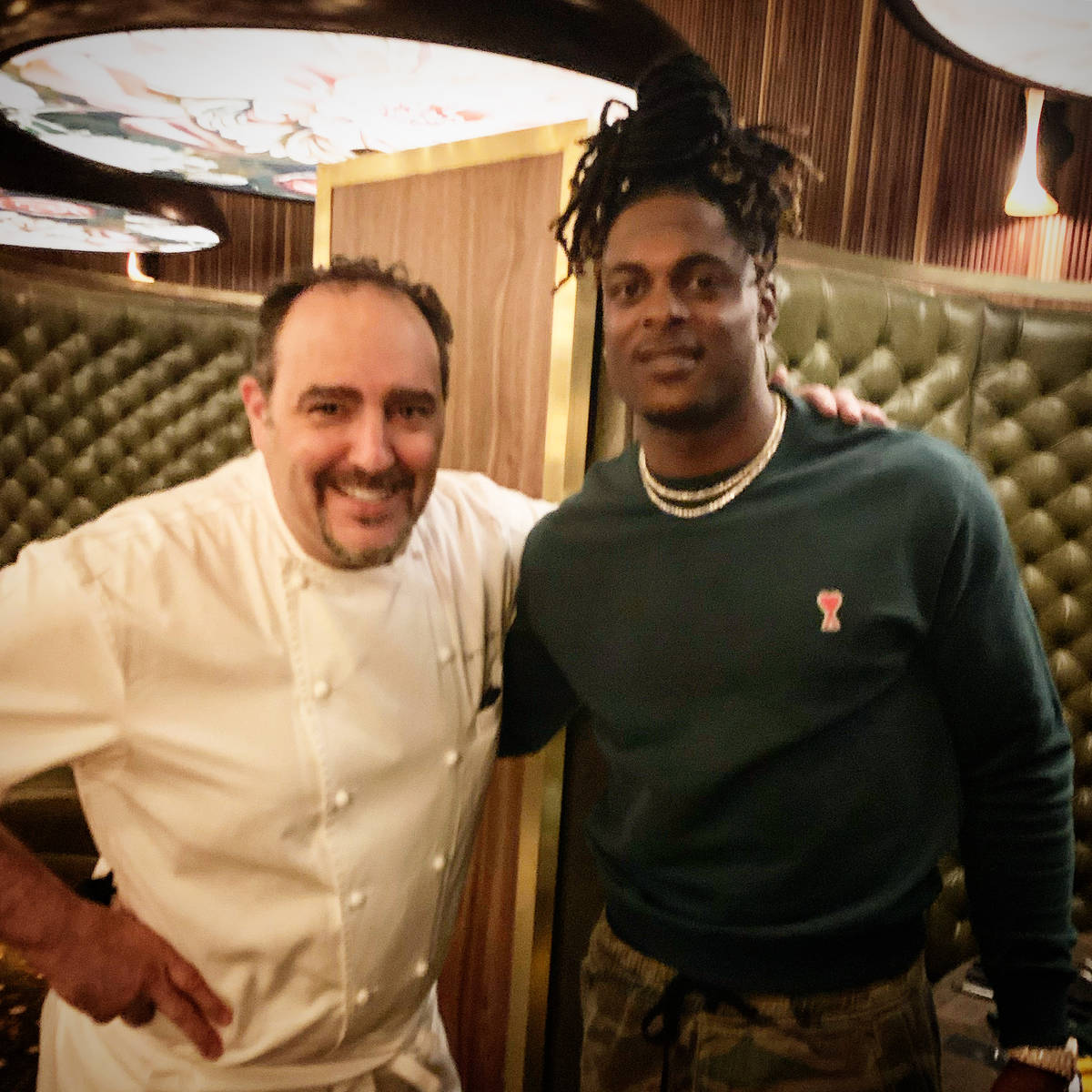 Chef Barry Dakake is shown with Green Bay Packers wide receiver Davante Adams at Barry's Downto ...