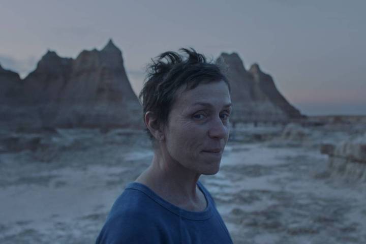 Frances McDormand portrays Fern, a widow who lives on the road in her van, in the film "Nomadla ...