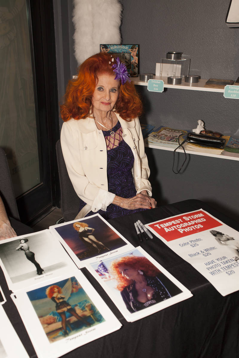 Burlesque legend Tempest Storm is shown during the opening of the Burlesque Hall of Fame at 10 ...