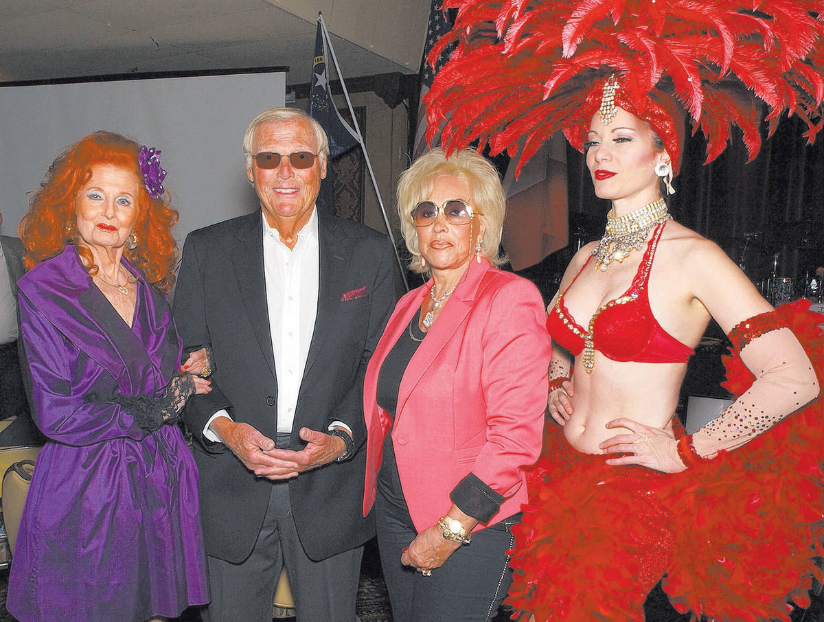 From left, Tempest Storm, Adam West, Annee Nounna and Venna Roseland (Courtesy)