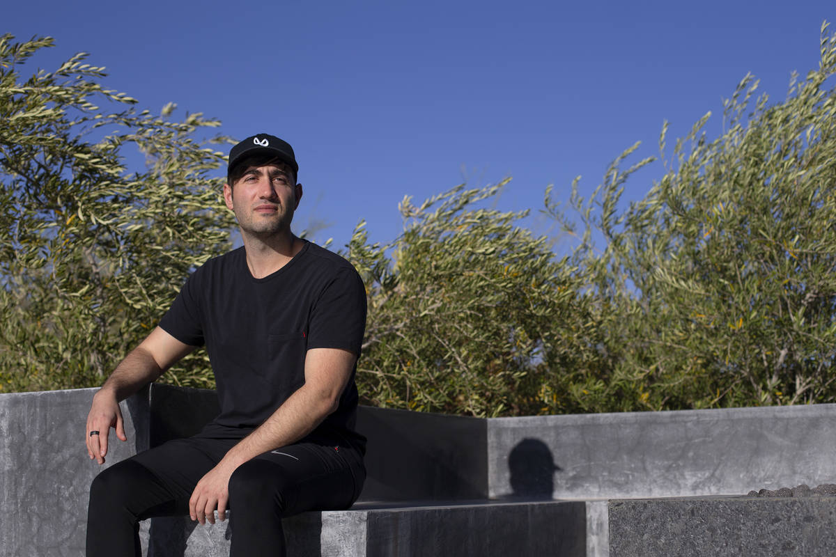 Justin Blau, known as electronic musician and DJ 3LAU, at his home on Thursday, April 8, 2021, ...