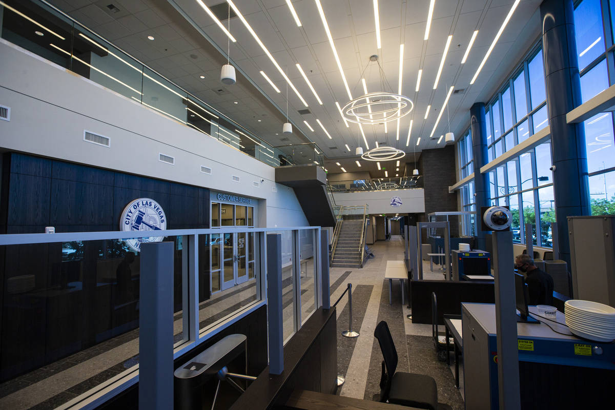 The lobby of the $56 million Las Vegas municipal courthouse in downtown on Thursday, April 22, ...