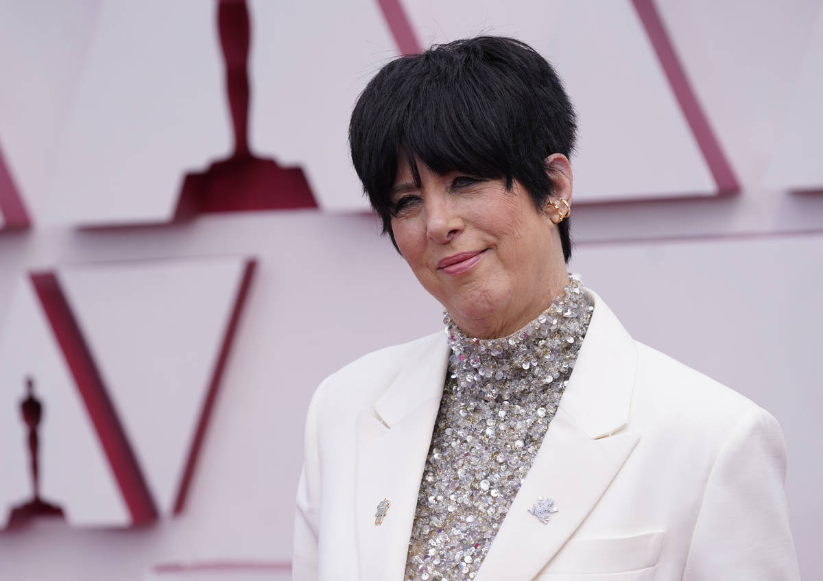 Diane Warren arrives at the Oscars on Sunday, April 25, 2021, at Union Station in Los Angeles. ...