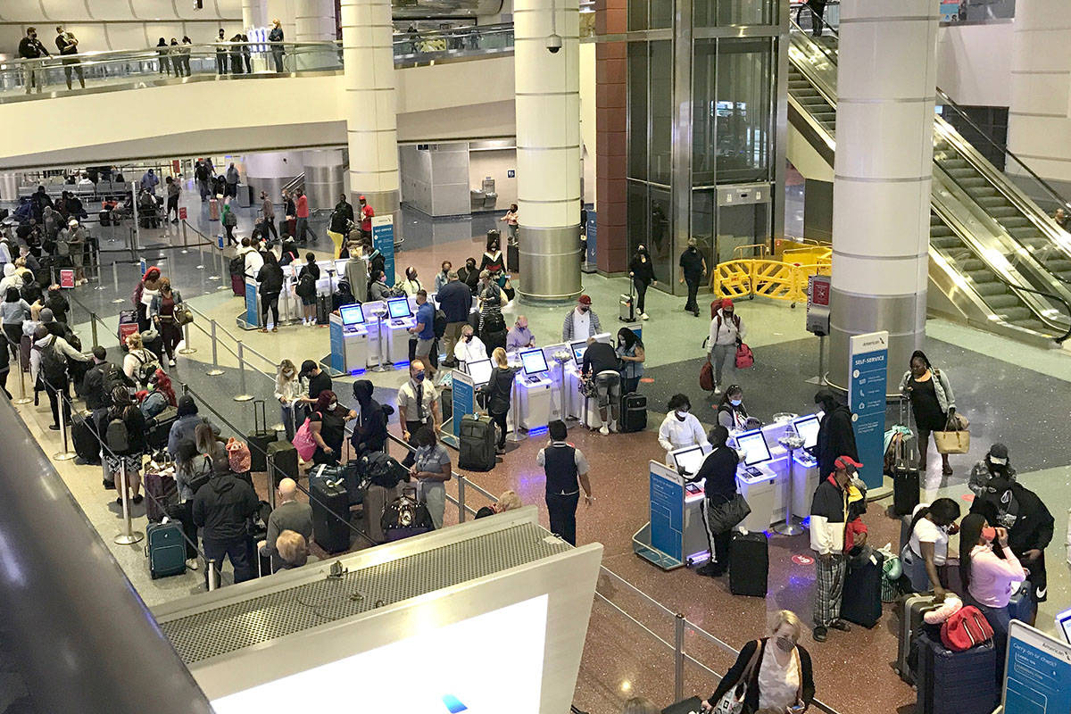 McCarran International Airport sees long lines Monday April 26, 2021. (Courtesy: McCarran)