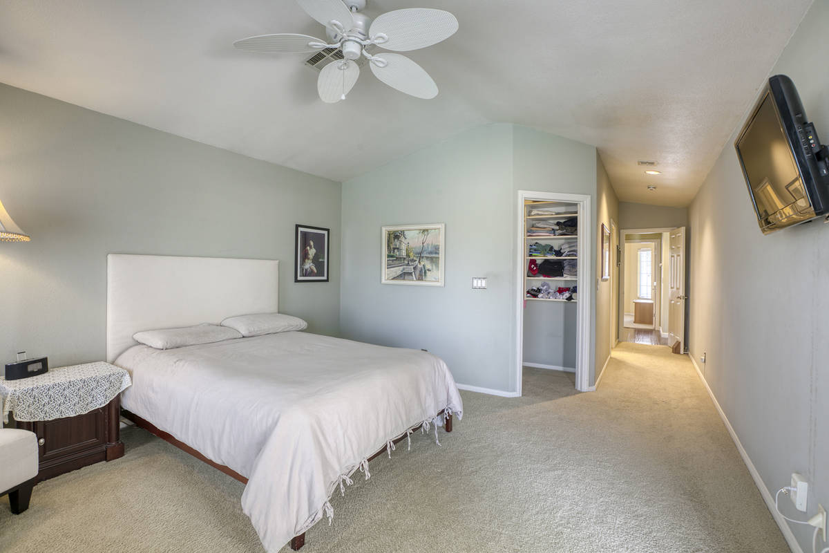 A bedroom at 1764 Saint Thomas Drive, Henderson. (Alan Thibault)