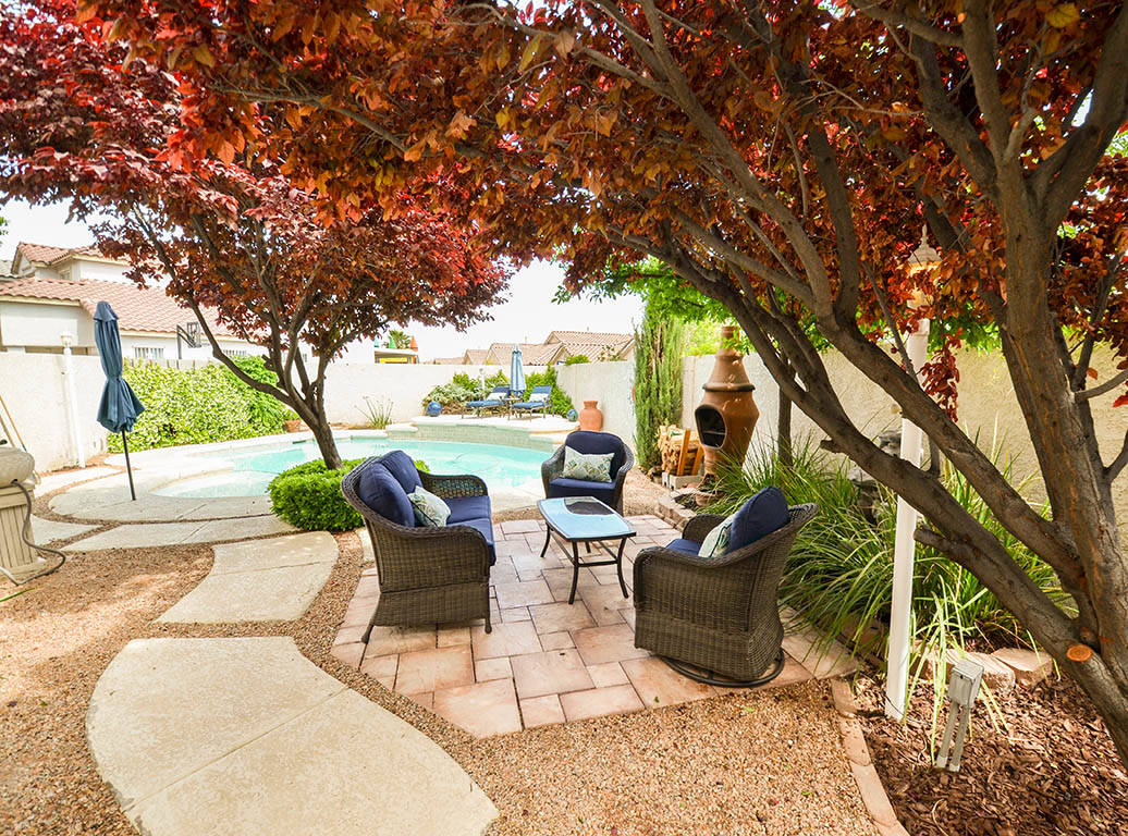 The patio at 913 Drumgooley Court, North Las Vegas. (Lana Bradley)