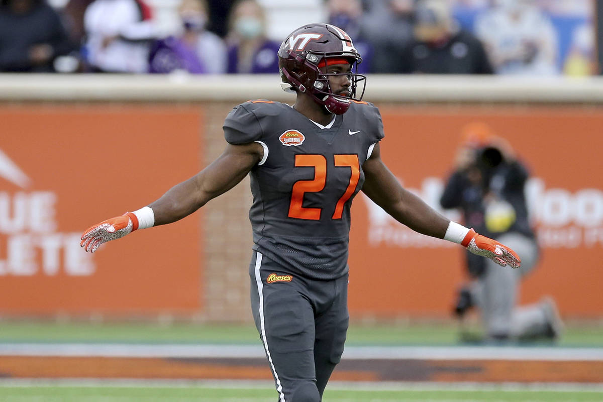 National Team defensive back Divine Deablo of Virginia Tech (27) during the second half of the ...