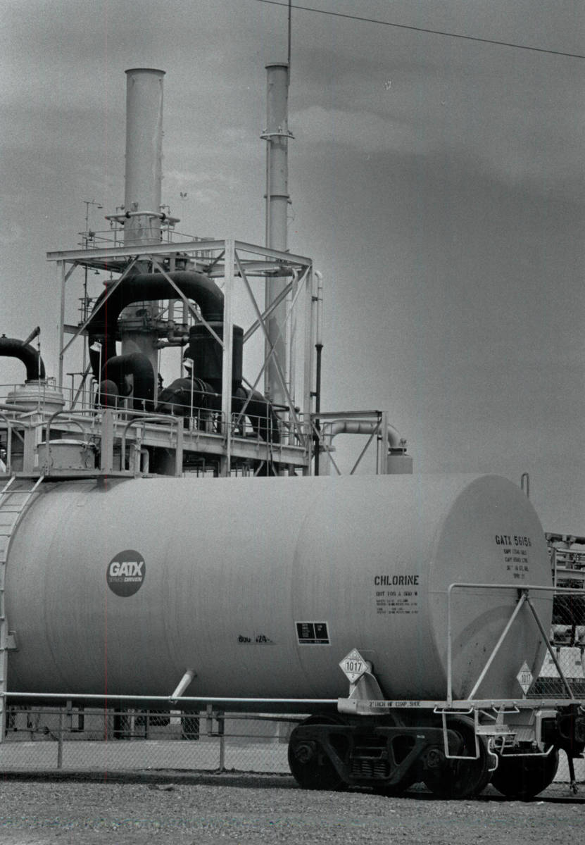 A view of the Pioneer Chlor Alkali Co. on May 6, 1991, in Henderson. (Jim Laurie/Las Vegas Revi ...