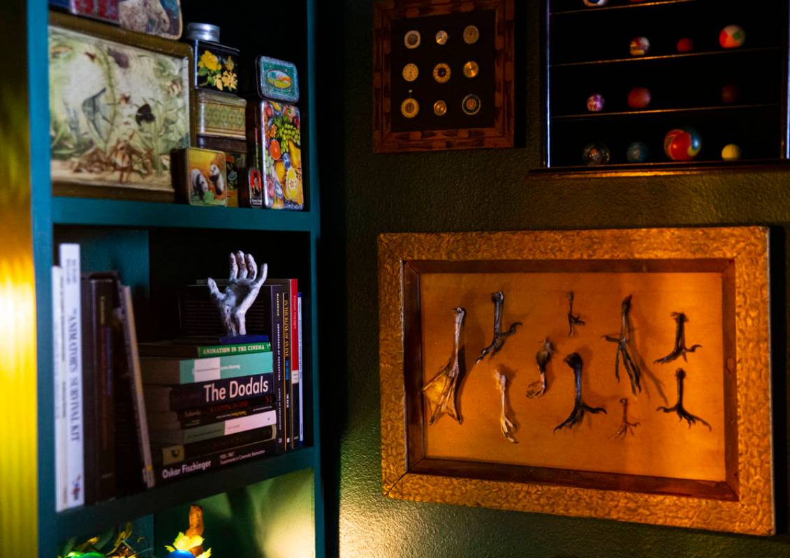 A collection of dead bird feet is displayed at the Office of Collecting & Design, a museum ...