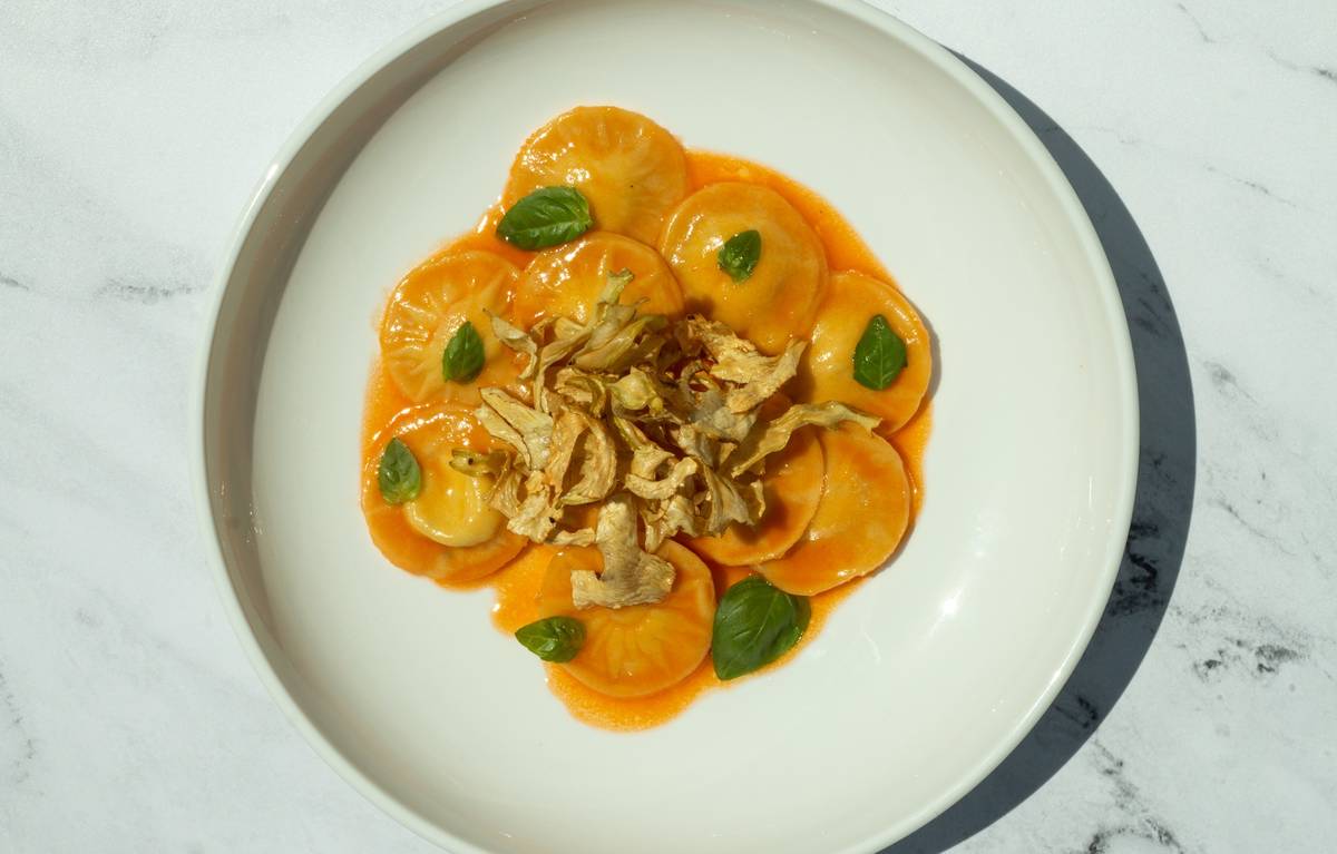 Brezza's ricotta-filled corzetti will evoke the flavors of a stuffed artichoke. (Shane Judge @t ...