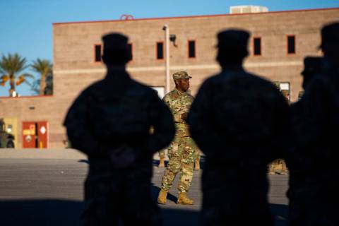 Maj. Gen. Ondra L. Berry addresses members of the Nevada National Guard as they prepare to depl ...