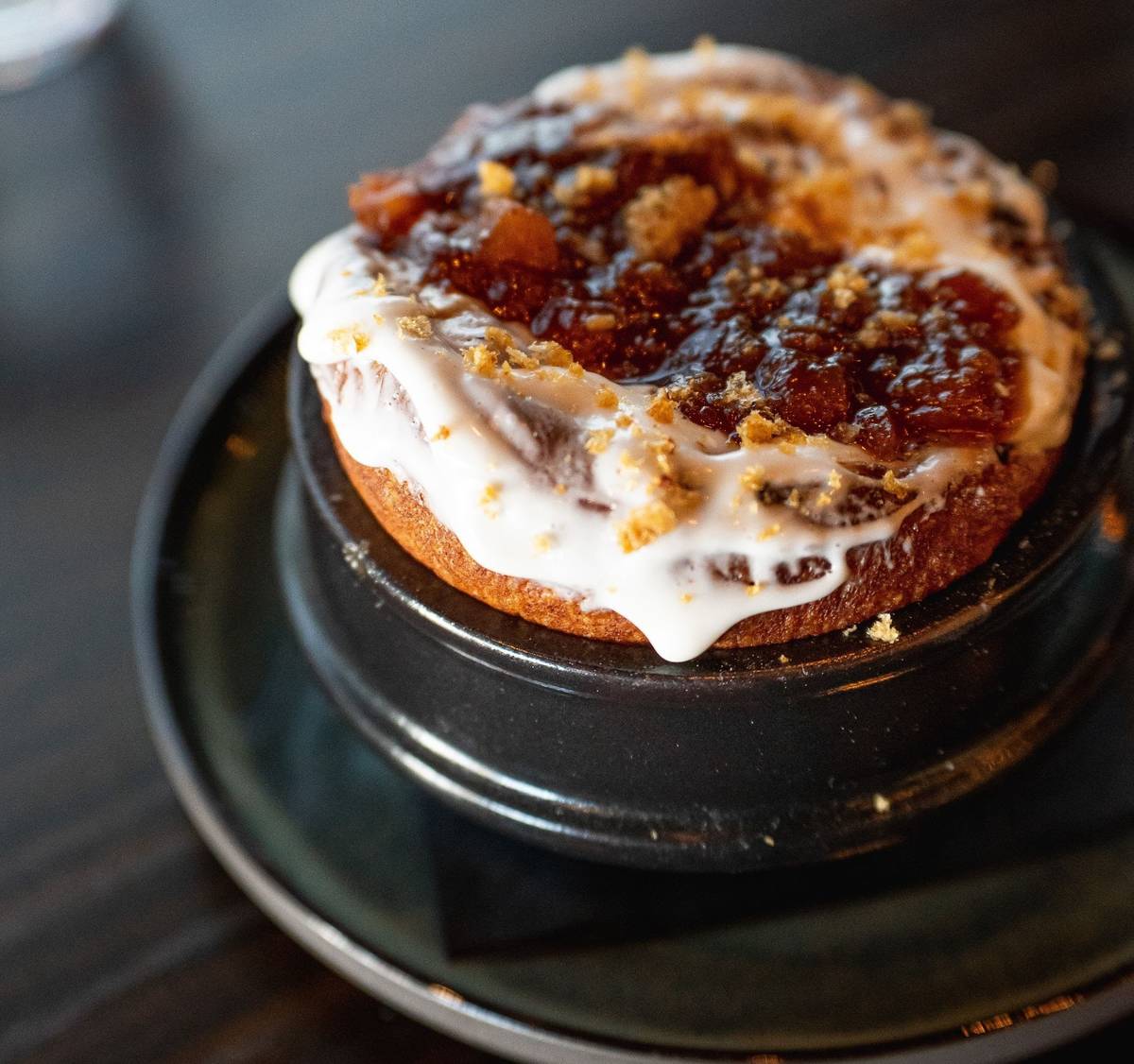 Duck confit cinnamon roll at Sparrow + Wolf. (Sparrow + Wolf)