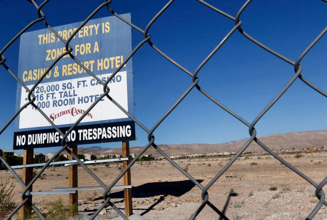 A vacant land photographed on Friday, Aug. 18, 2017, where Station Casino plans to build Resort ...