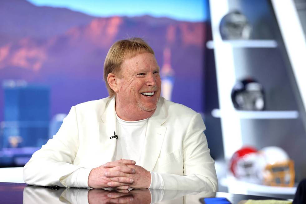 Raiders and Las Vegas Aces owner Mark Davis in the TV studio at Raiders’ headquarters in ...