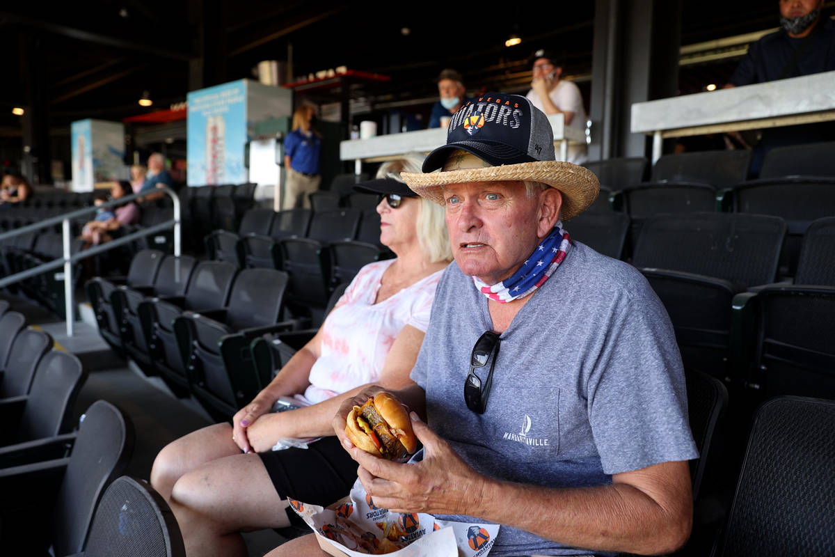 Kent and Susan Knobelauch watch the game at Las Vegas Ballpark as the Aviators take on the Sacr ...